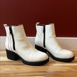 MIA White and Black Ankle Boots